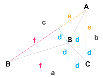 Trojuholníkový prierez na konci prvého roku - vzťahy medzi dĺžkami