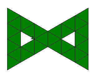 Škraboška zložená z trojuholníkov